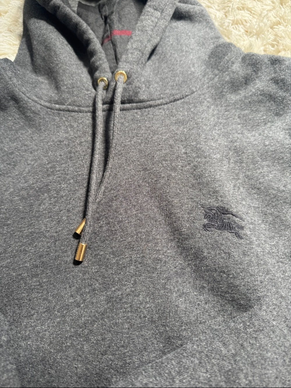 Men's Burberry Charcoal Gray Hooded Sweatshirt - Picture 2 of 8